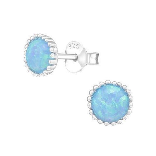 Sterling Silver Azure Semi Precious Ear Studs