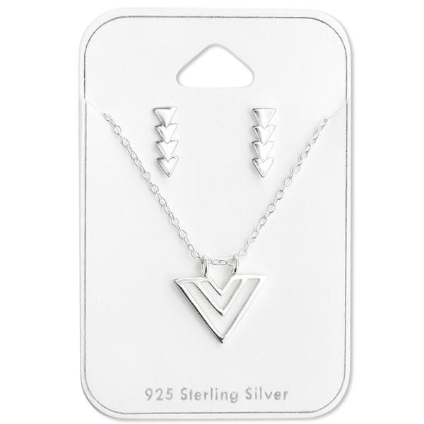Silver Triangle Jewellery Set