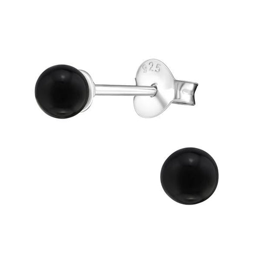 Silver Black Pearl Earrings