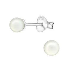 Silver Cream Pearl Earrings