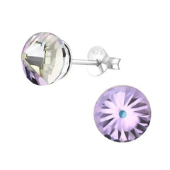 Silver Cone Stud Earrings made with Swarovski Crystal