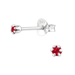 Sterling Silver Round Stud Earrings