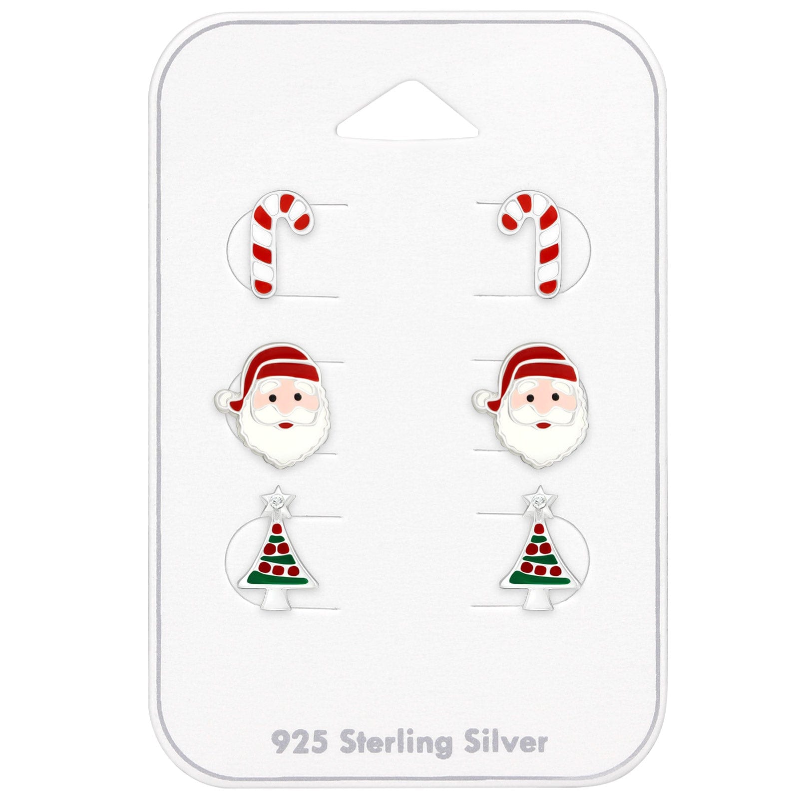 Silver Christmas Earrings Set for Girls