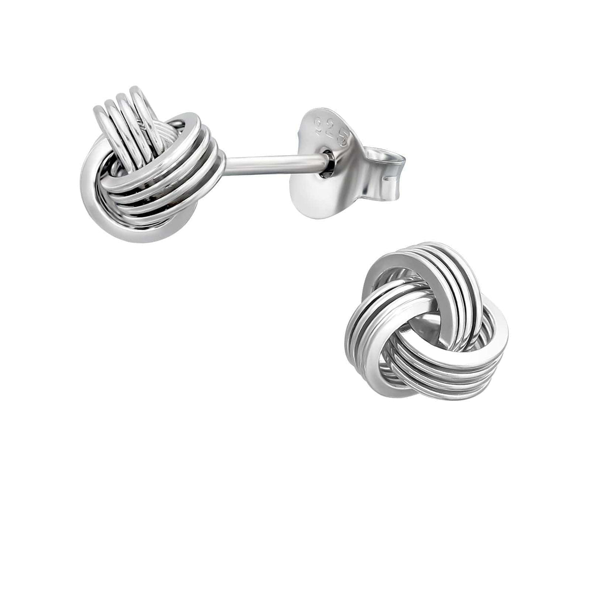 Silver Platinum Knot Earrings