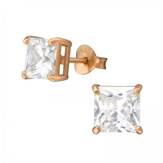 Rose Gold And Crystal Studs
