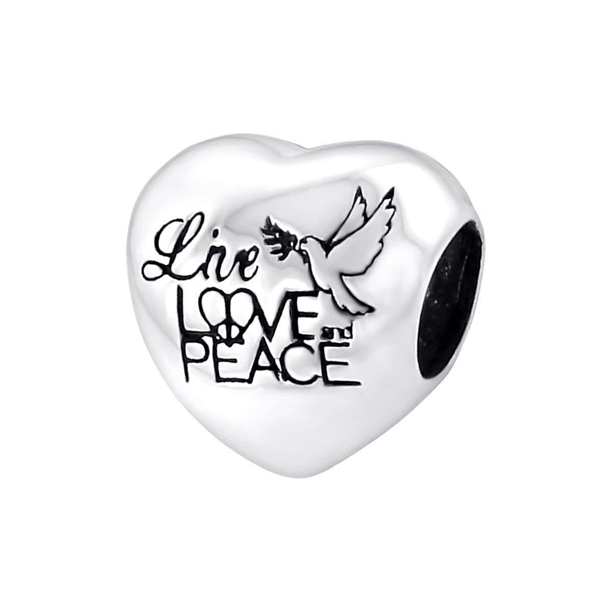 Sterling Silver Live Love Peace Bead