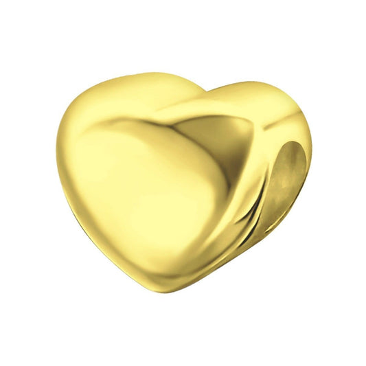 Gold Plated Sterling Silver Heart Bead