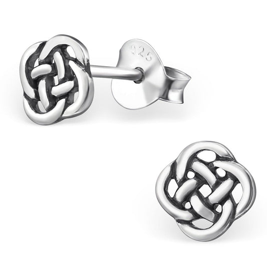 Sterling Silver Silver Celtic Ear Studs