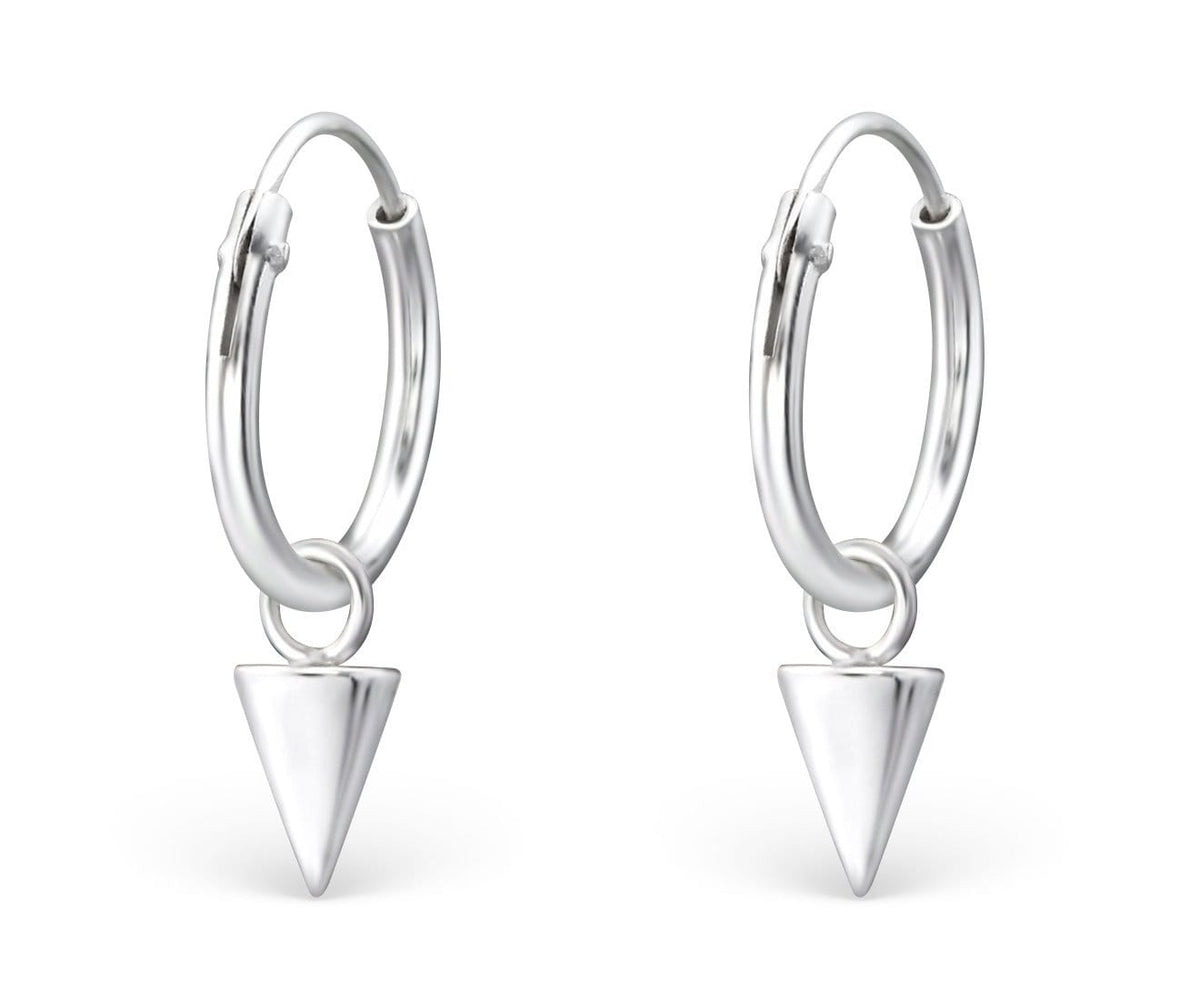 Sterling Silver Hanging Triangle Ear Hoops