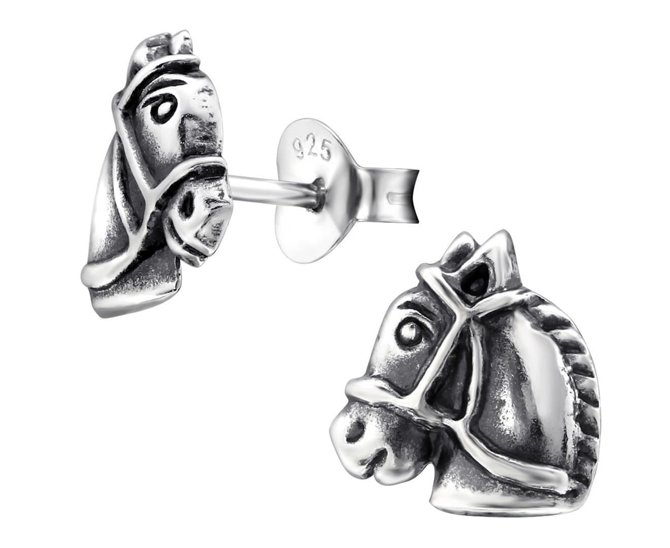Sterling Silver Horse Ear Studs