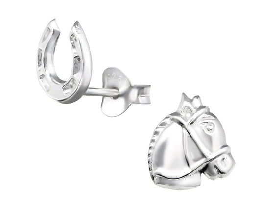 Sterling Silver Horseshoe Ear Studs