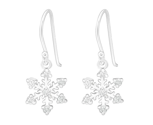 Sterling Silver Snowflake Earrings