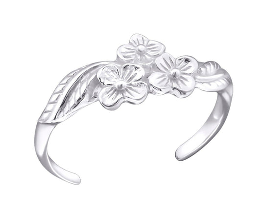 Sterling Silver Flower Toe Ring