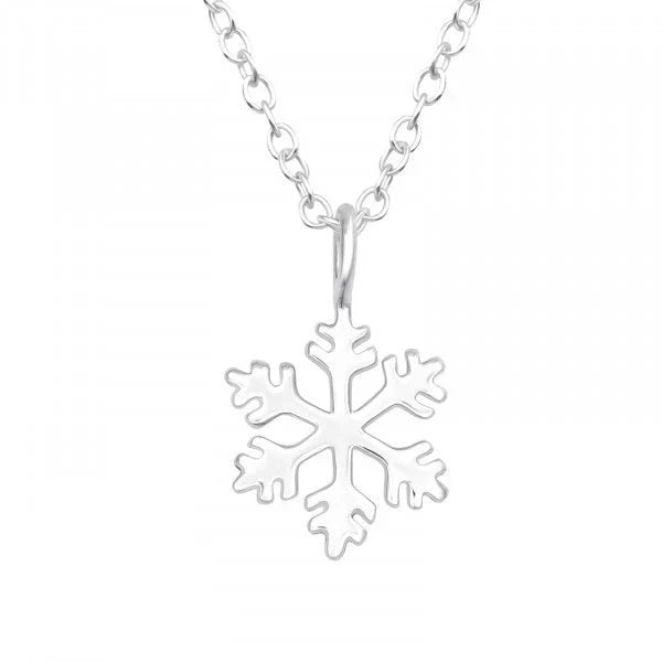 Kids Silver Snowflake Necklace