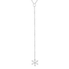Silver Snowflake Y Necklace
