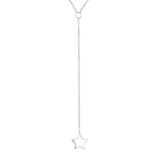 Sterling Silver Star Y Necklace