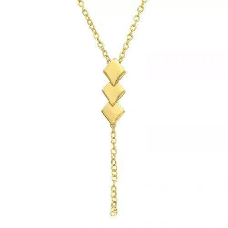 Silver Gold Geometric Necklace