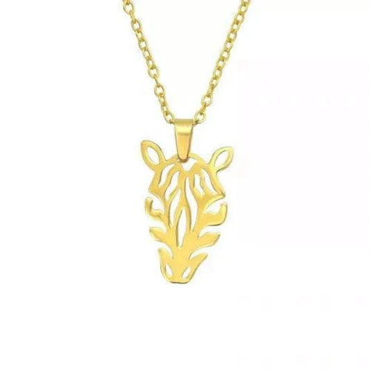 Silver Gold  Zebra Necklace