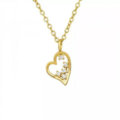 Silver Gold Heart Necklace