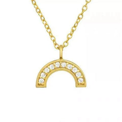 Silver Gold Semicircle Necklace