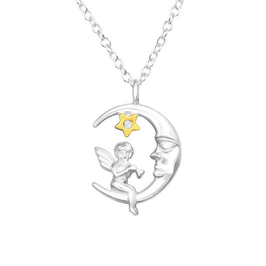 Silver Crescent Moon Necklace