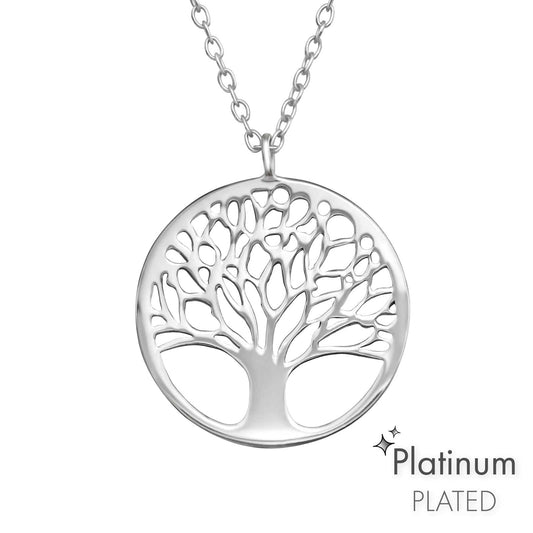 Platinum  Tree of Life Necklace