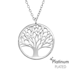 Platinum  Tree of Life Necklace