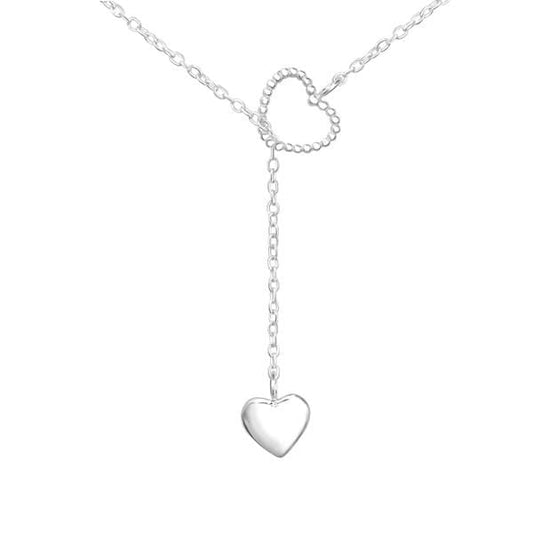 Silver Heart Y Necklace