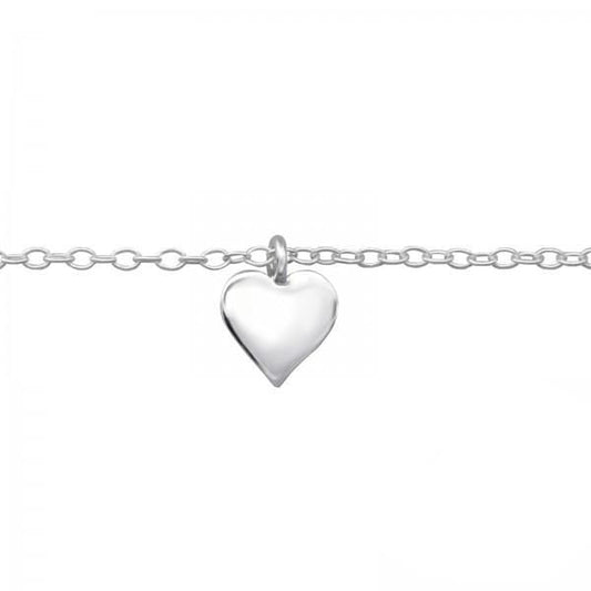 Sterling Silver Heart Anklet