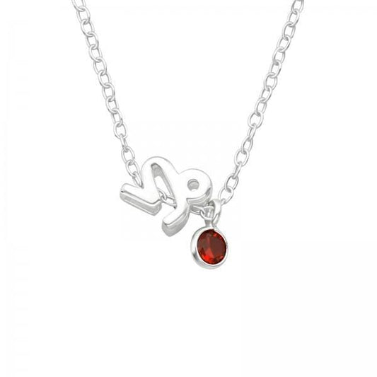 Silver Capricorn Zodiac Sign Pendant Necklace