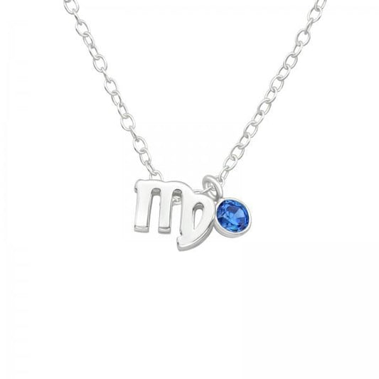 Silver Virgo Zodiac Sign Necklace