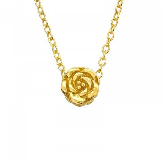 Silver Gold Rose Necklace