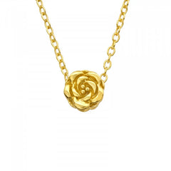 Silver Gold Rose Necklace