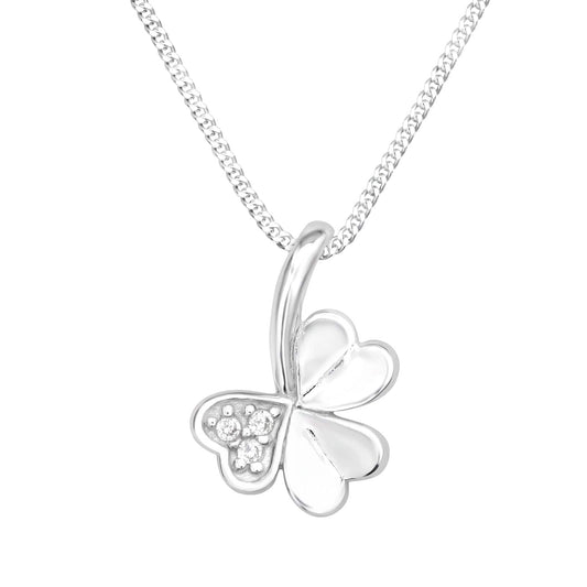 Silver Three-Leaf Clover Necklace