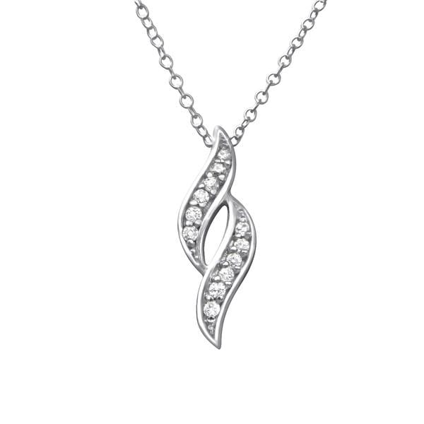 Silver Twist Pendant Necklace