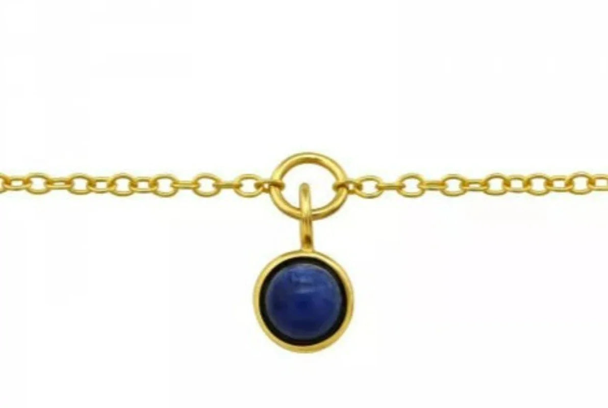 Silver Round Genuine Sodalite Bracelet 