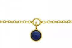 Silver Round Genuine Sodalite Bracelet 