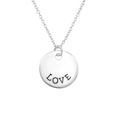 Silver LOVE Tag Necklace