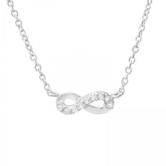 Silver Infinity CZ Crystal Necklace