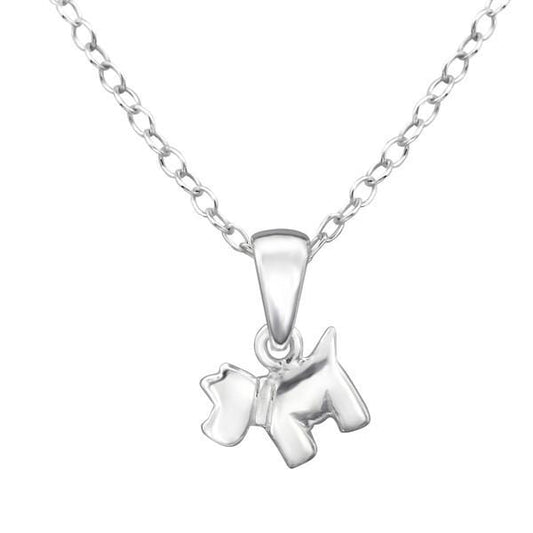 Kids Silver Dog Necklace