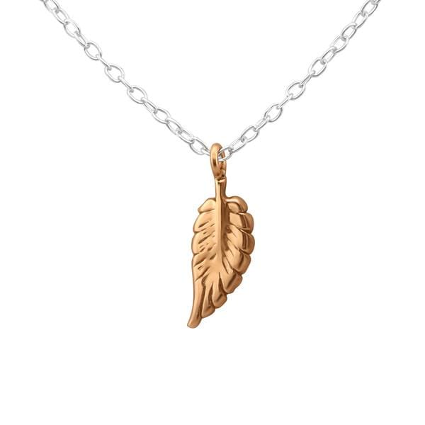 Silver And Rose Gold Leaf Necklace