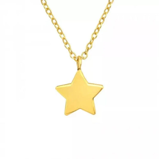 Silver Gold Star Necklace