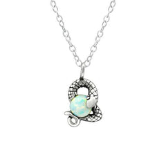 Opal Snake Pendant Necklace