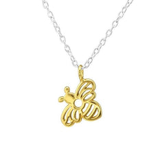 Silver Gold Bee Necklace