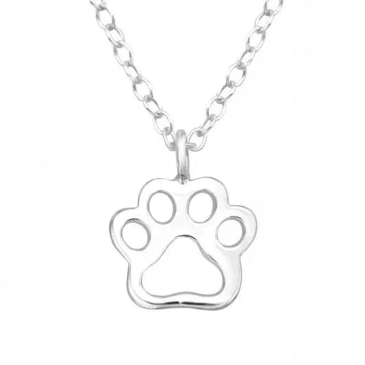 Silver Paw Print Necklace