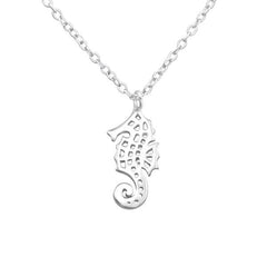 Sterling Silver Seahorse Choker Necklace