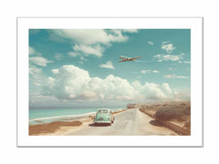 Car Beach Road Framed Print