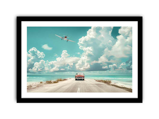 Beach Road Car  Framed Print