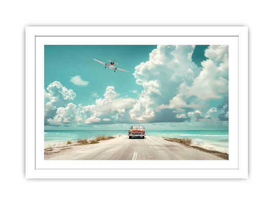 Beach Road Car Framed Print