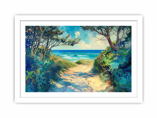 Beach Path Framed Framed Print